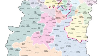 Carte des circonscriptions de l'Essonne