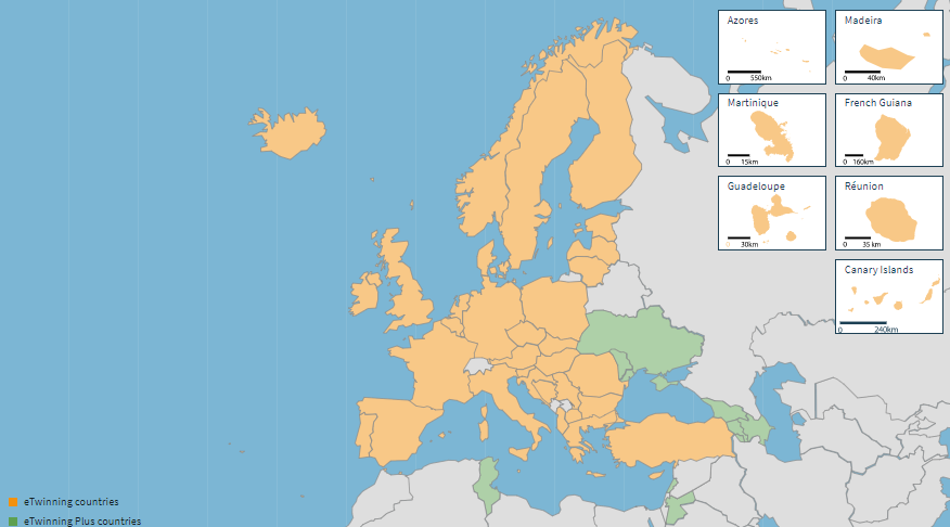 Pays éligibles au programme eTwinning