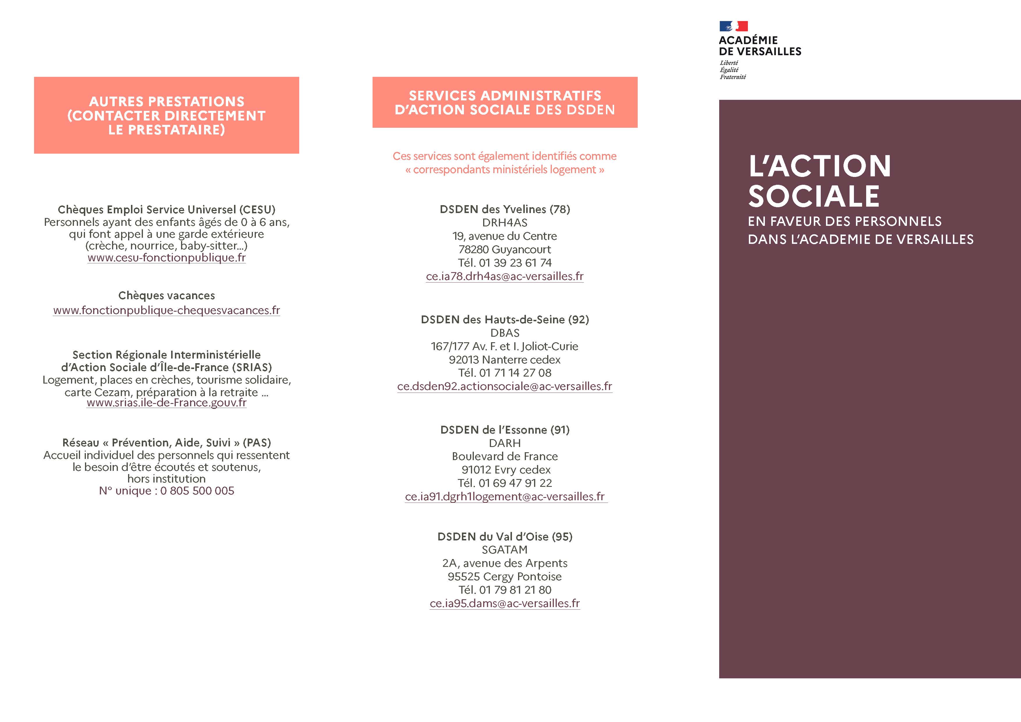 Dépliant action sociale