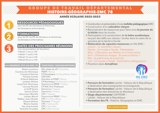 Plaquette d'informations du groupe de travail EHEMC des Yvelines
