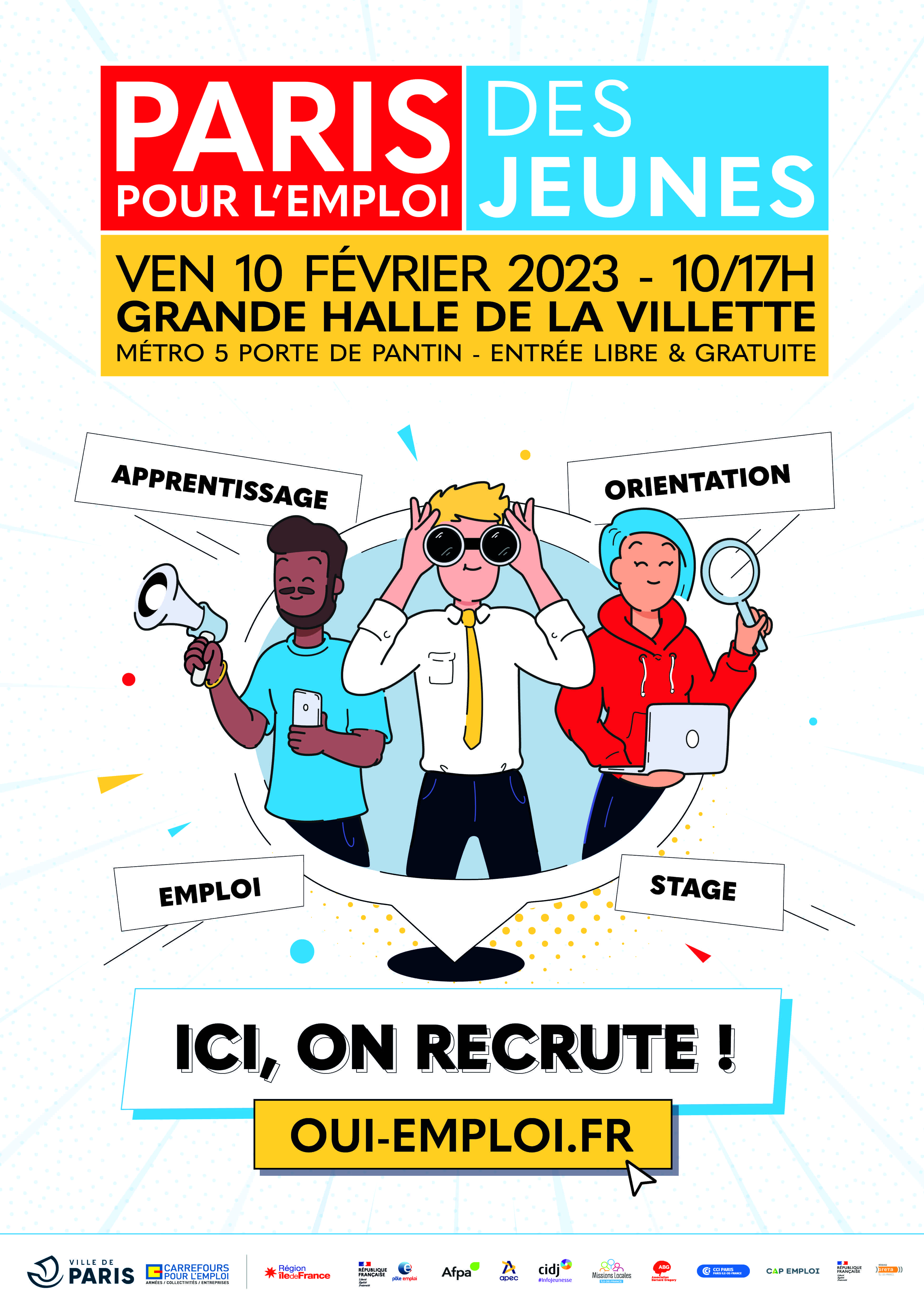 Affiche Paris pour l'emploi des jeunes