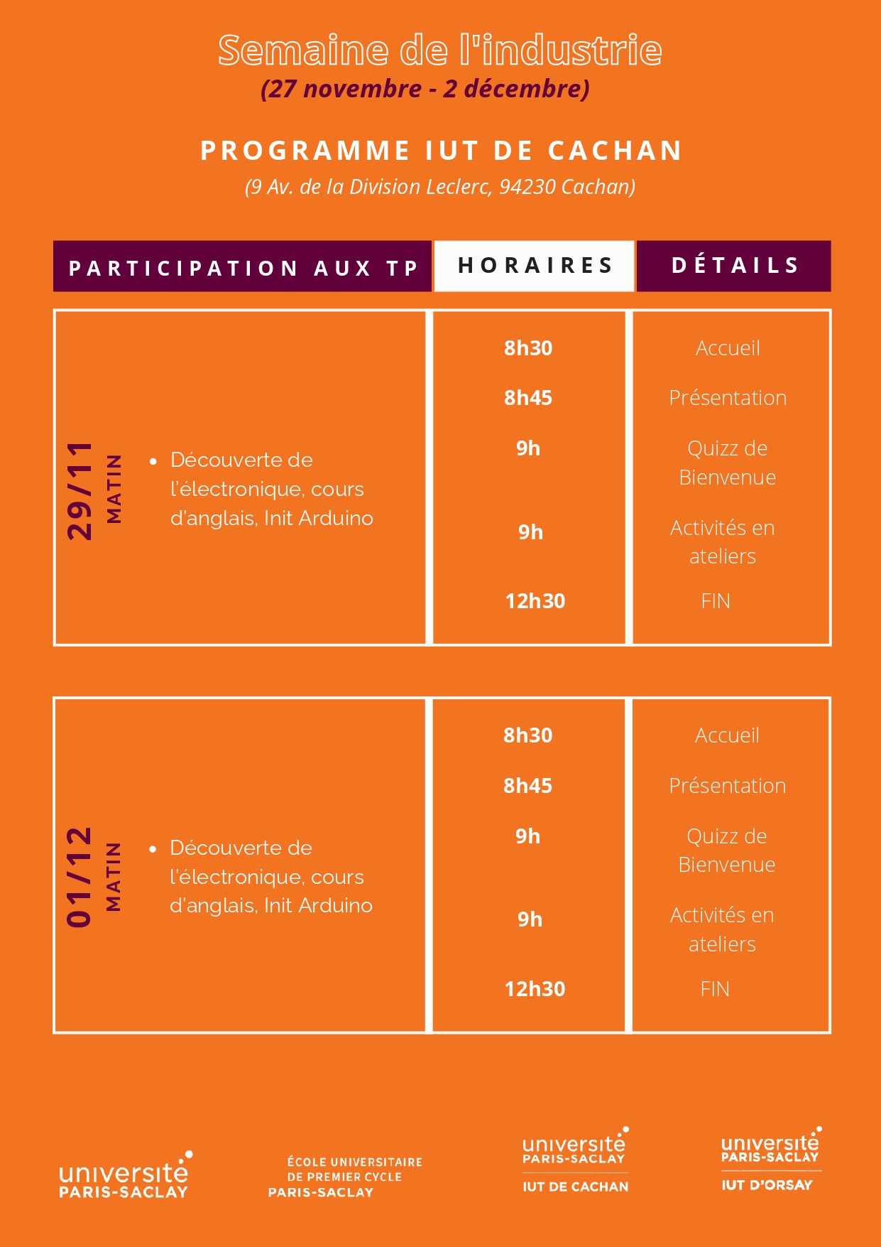 Programme_IUT_de_Cachan - Semaine de l'industrie