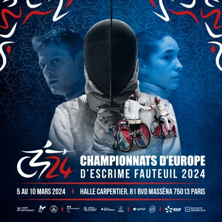 Affiche escrime fauteuil championnat d'europe 2024