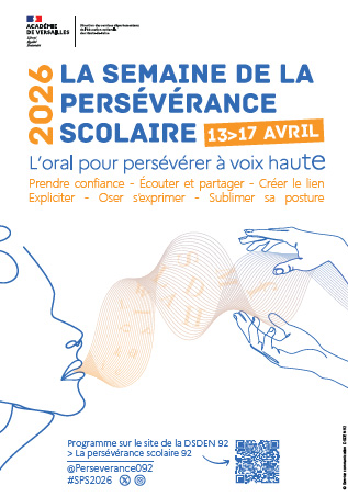 Affiche semaine de la persévérance scolaire 2026 - l'oral pour persévérer à voix haute.