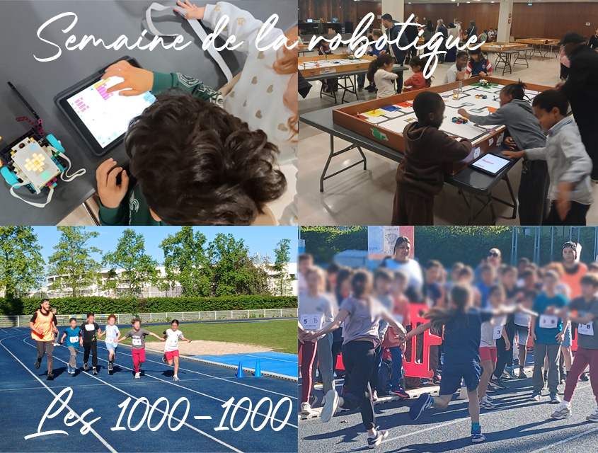 Elèves lors de la semaine de la robotique et à la course des 1000 - 1000 à Nanterre