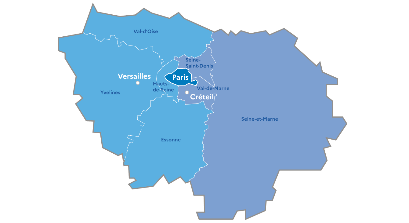 carte de la region academique ile-de-france
