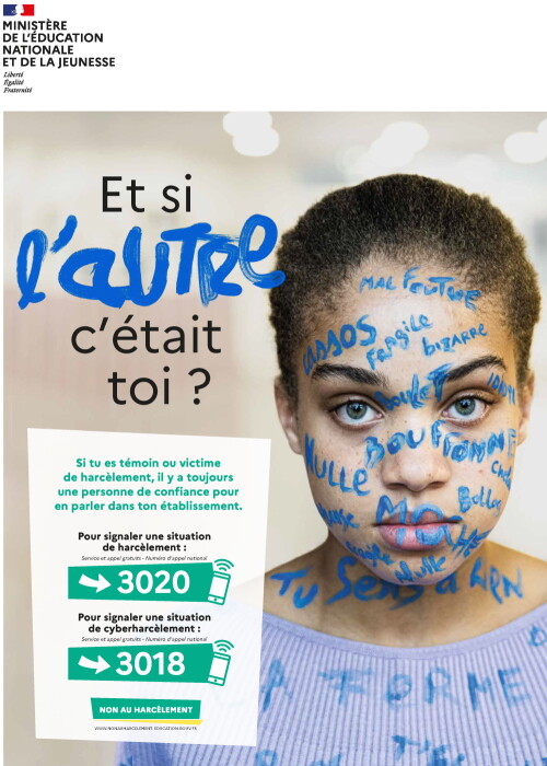 Campagne "Non au harcèlement" : affiche 2022