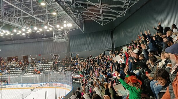Match de hockey tribune