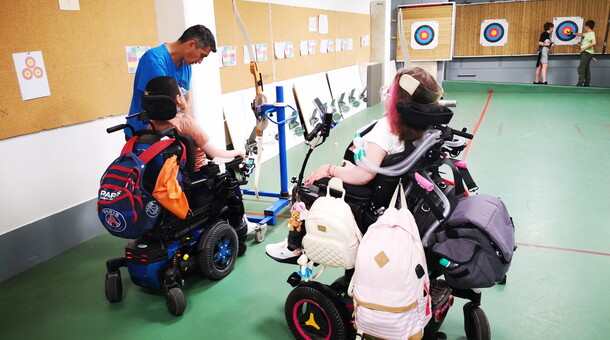 Jeux olympiques et paralympiques 2024 - journée parasport à l'Erea Toulouse-Latrec de Vaucresson : tir à l'arc