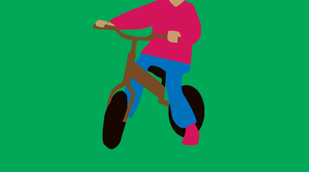 illustration enfant sur un vélo