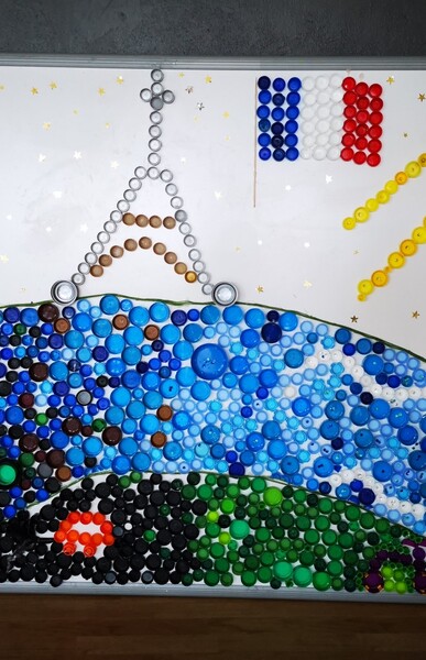 fresque de bouchons