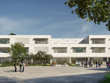 Perspective de façade du collège Caroline Aigle de Cergy