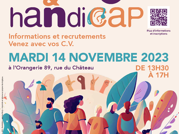 affiche forum Emploi & Handicap le 14 novembre à Asnières