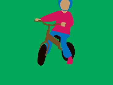 illustration enfant sur un vélo
